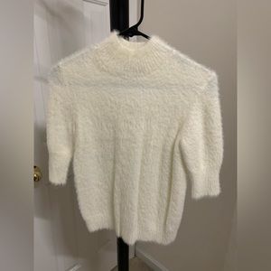White fuzzy sweater - S